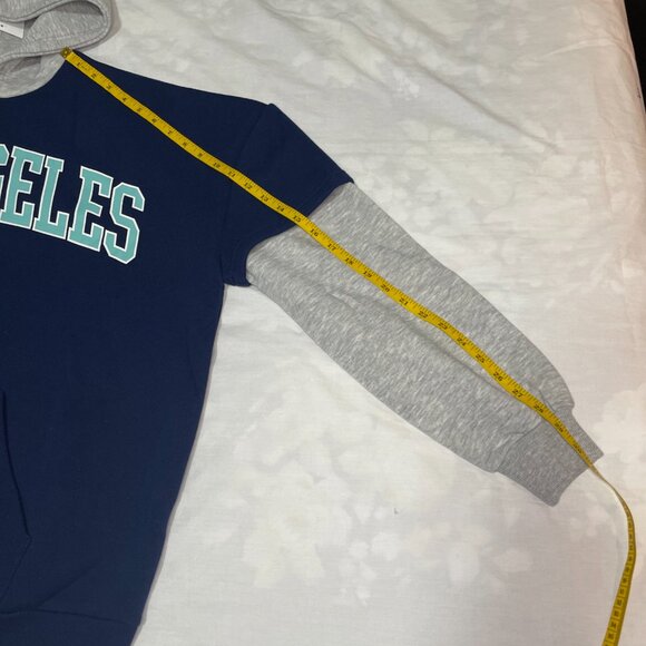 Forever 21 Unisex Navy & Gray “Los Angeles” Hoodie – Fits Men & Women – Size S – - Picture 10 of 10